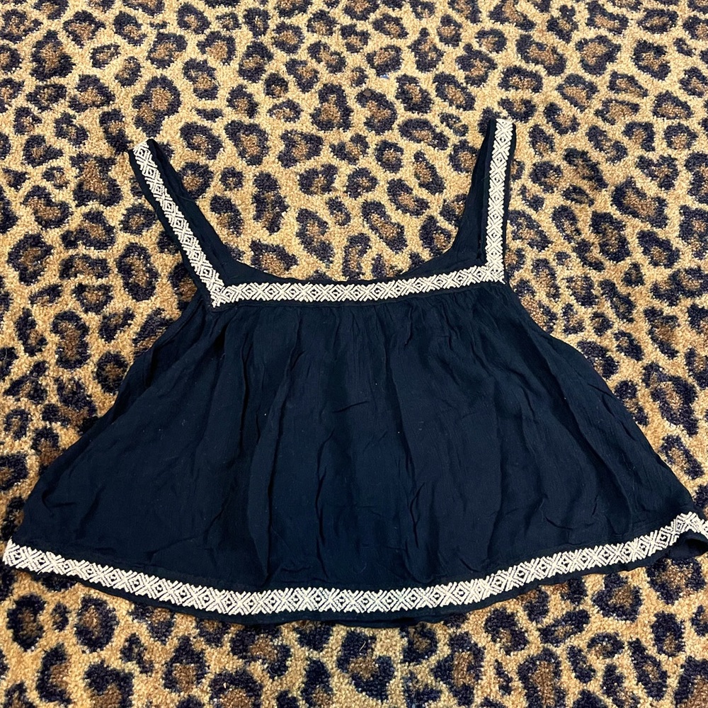 Black Boho Flow Crop Top